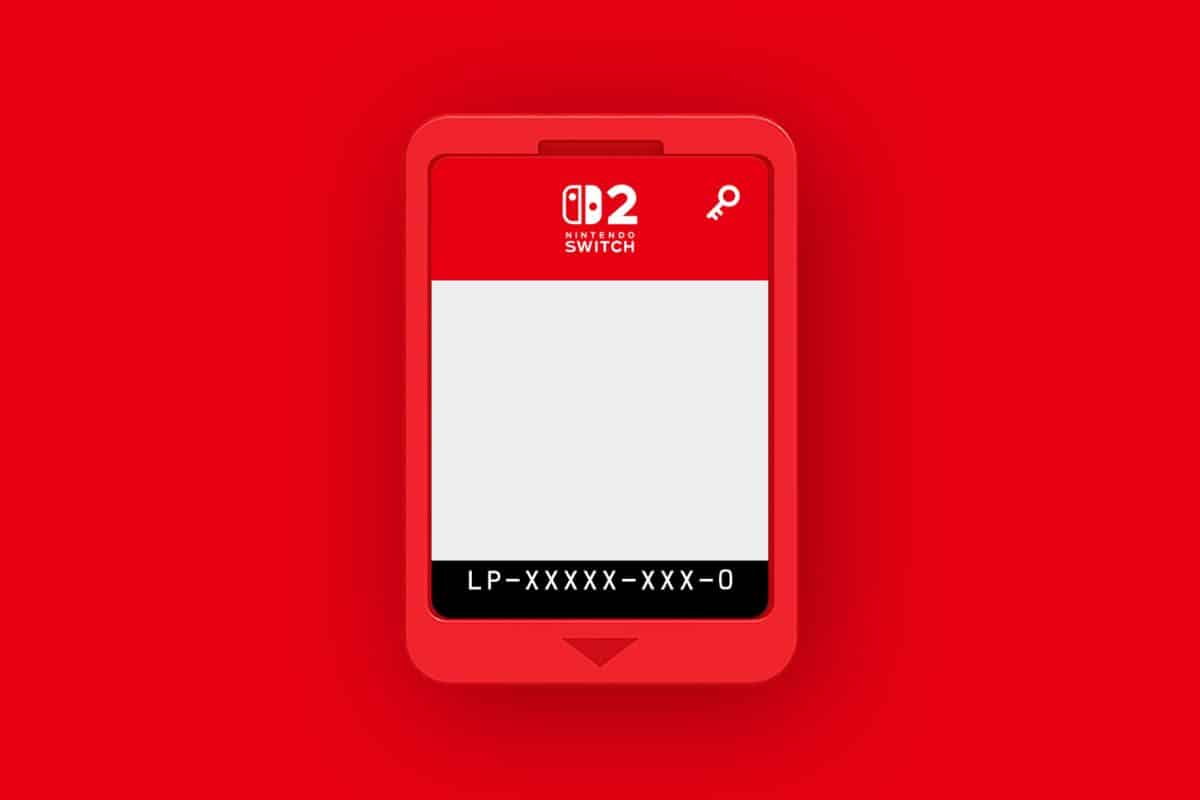 Carte de jeu Nintendo Switch sur fond rouge.