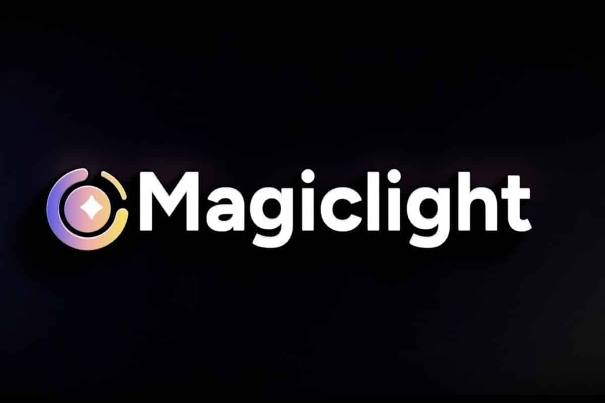 Logo Magiclight sur fond noir.