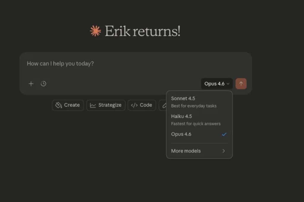 Interface utilisateur avec options de modèles d'IA.