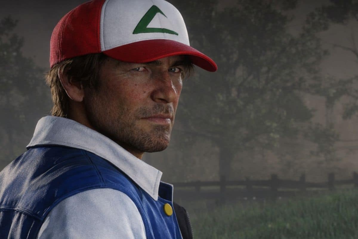 Homme portant une casquette rouge et blanche.