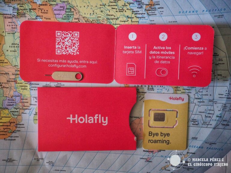 Kit carte SIM Holafly sur carte du monde.