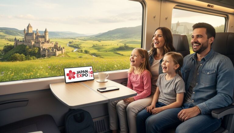 famille train japonexpo paysage