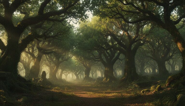 foret antique mysterieuse panoramique