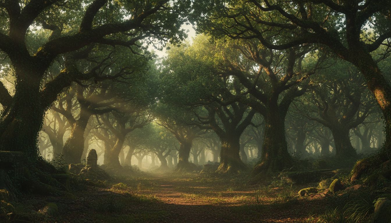 foret antique mysterieuse panoramique