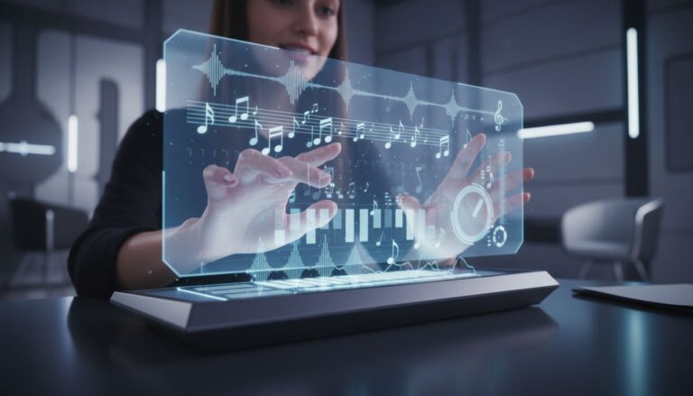 mains holo musique futur