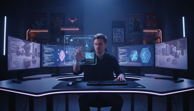 gamer dev futuriste ia