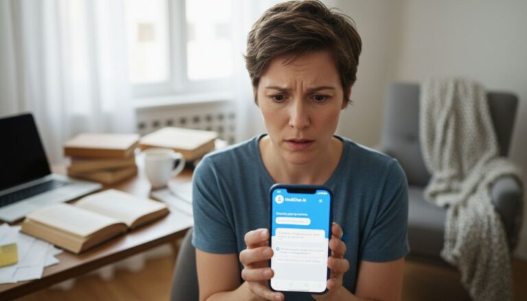 personne smartphone chatbot medical