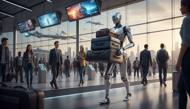 robot aeroport futuriste