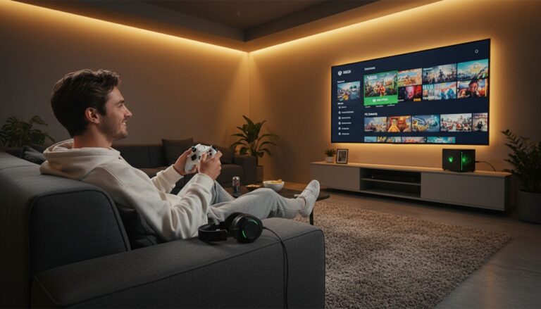 gamer canape xbox pc