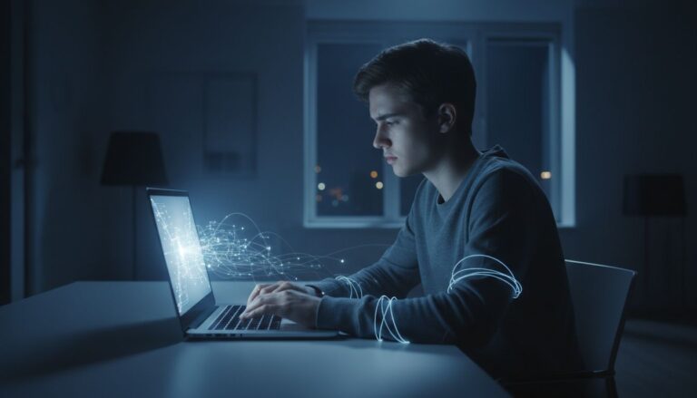 jeune connecte nuit