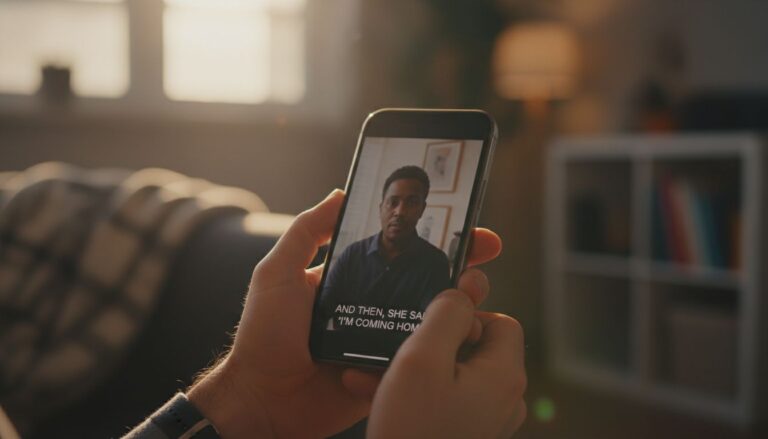 mains iphone video sous titres maison