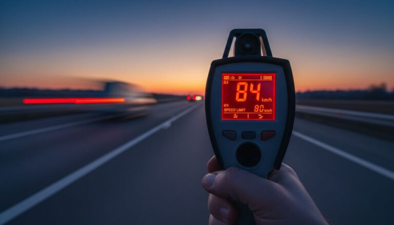 radar gun vitesse route crepuscule