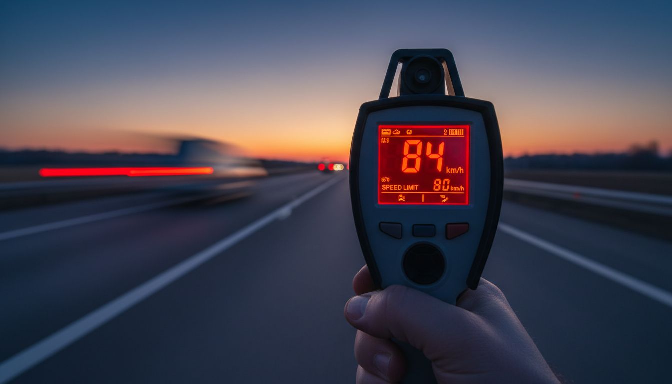 radar gun vitesse route crepuscule