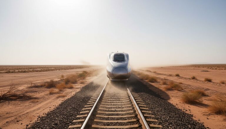 train desertique canicule