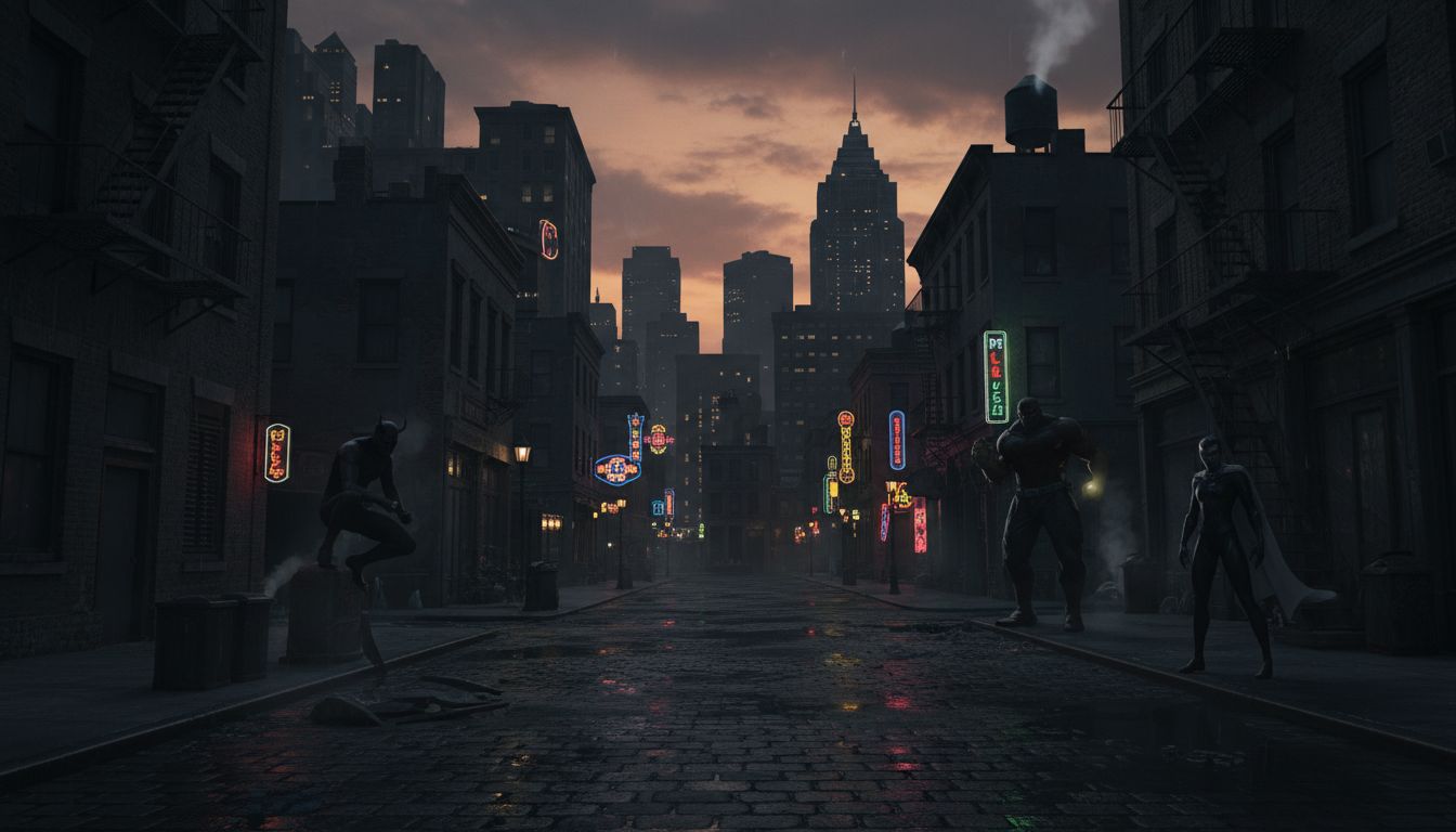 ville heros sombre rue