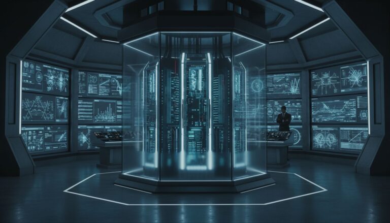 superordinateur futuriste surveillance securite