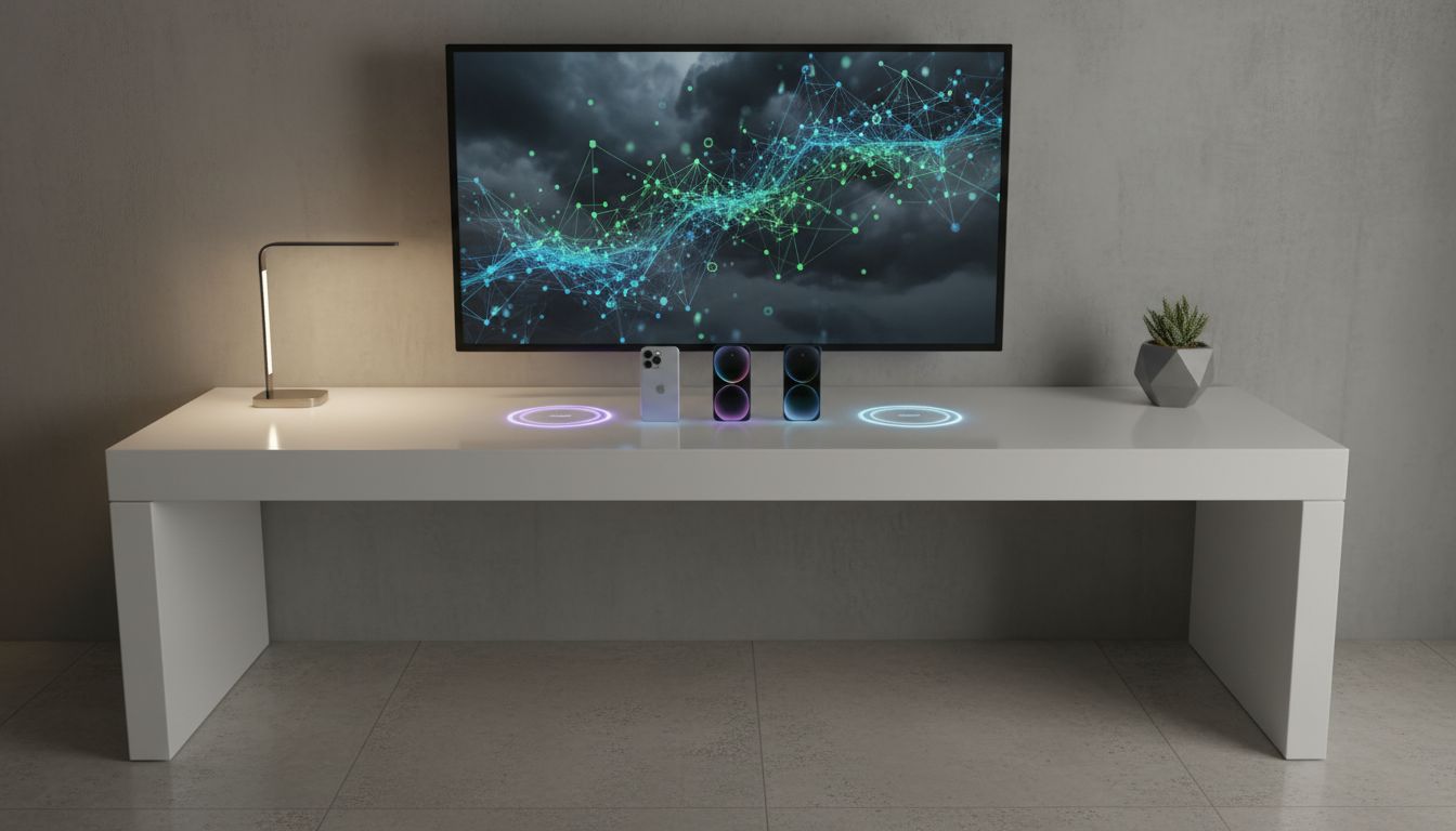 bureau minimaliste charge sansfil