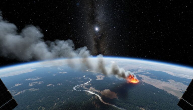 feu satellite espace realiste