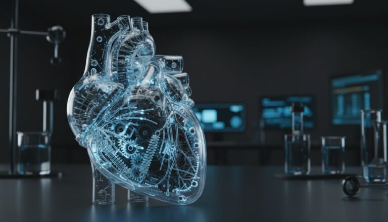 coeur robot lumineux futuriste