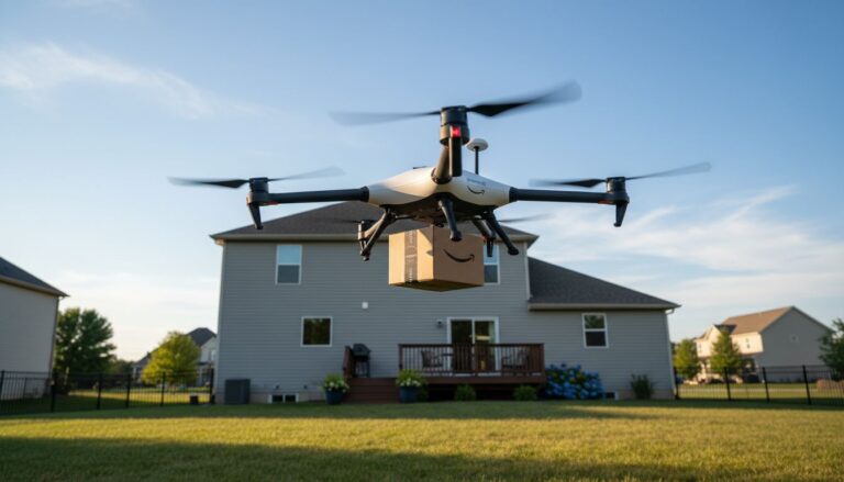 drone livraison amazon maison