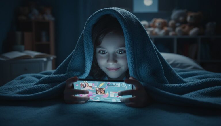 enfant smartphone nuit cache