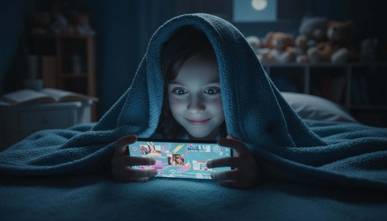 enfant smartphone nuit cache