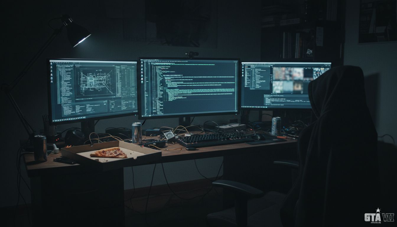 hacker chambre nuit ecrans