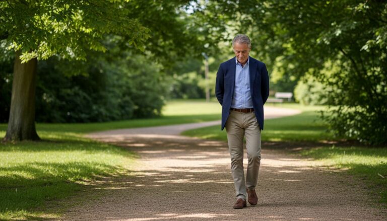 homme parc pensee serenete