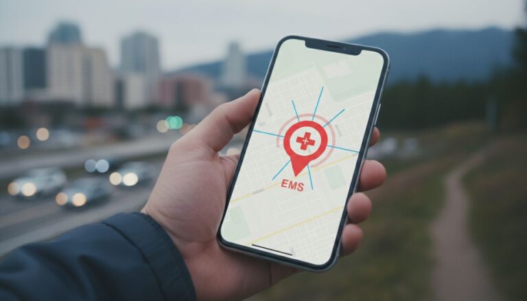 main smartphone carte urgence