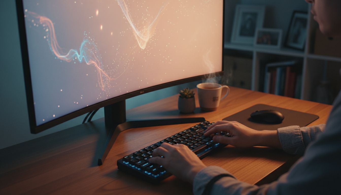 mains clavier ecran productivite