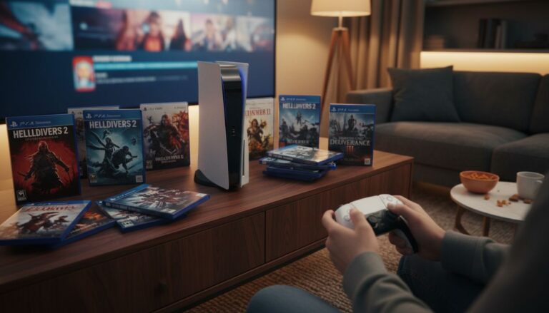 ps5 jeux manette salon