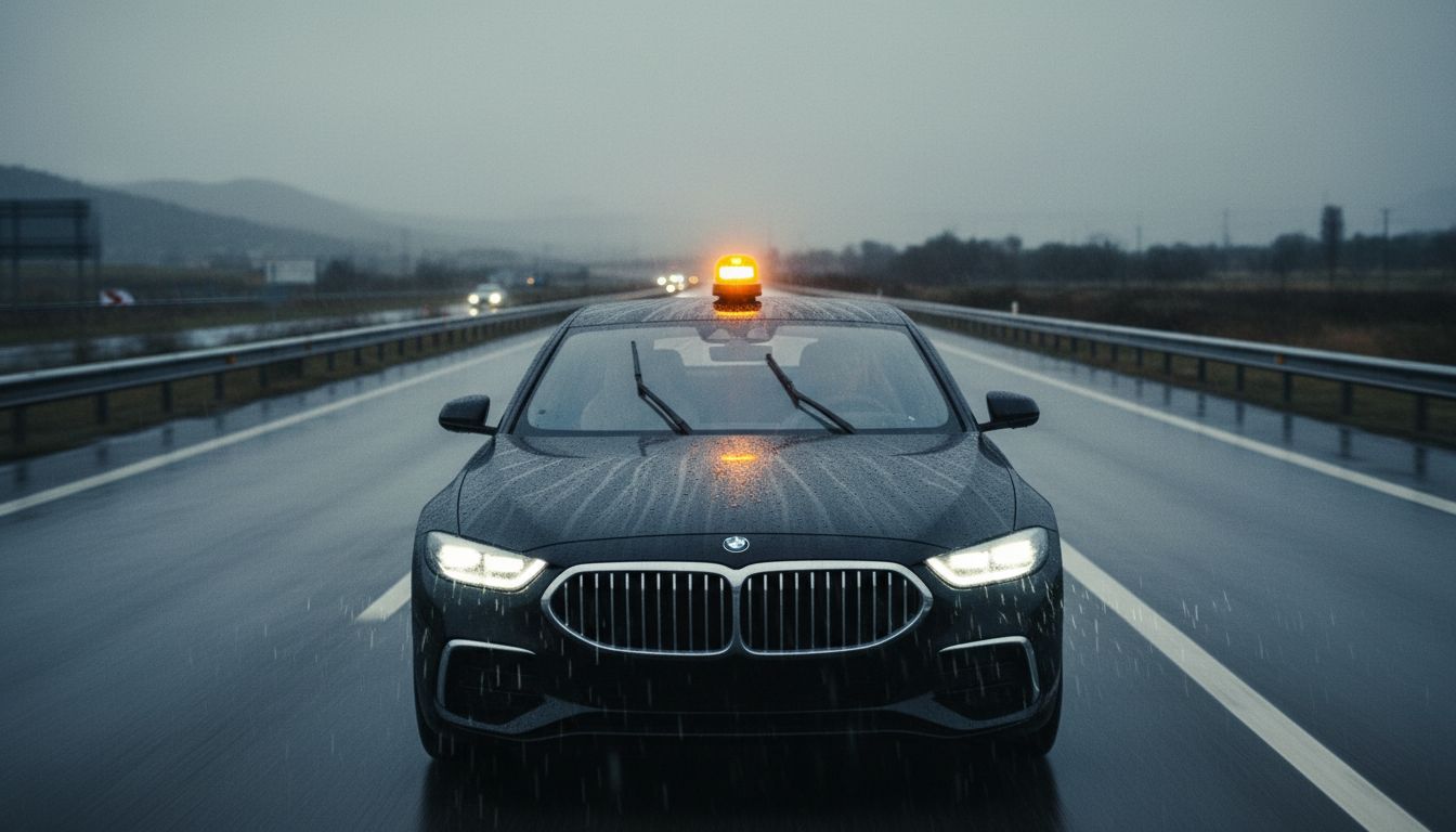 voiture v16 pluie securite